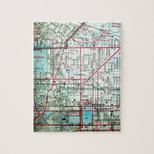 BALTIMORE  kaart Legpuzzel (Verticaal)