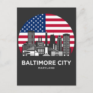 Baltimore Maryland Amerikaanse Vlag Briefkaart