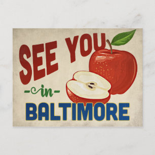 Baltimore Maryland Apple - Vintage Travel Briefkaart
