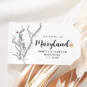 Baltimore Maryland bruiloft welkom zwart en wit Cadeaulabel