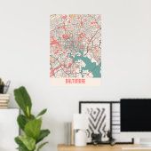 Baltimore - Maryland Chalk City Map Poster (Thuiskantoor)