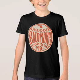 Baltimore Maryland handgetekende honkbaltypografie Tri-Blend Shirt