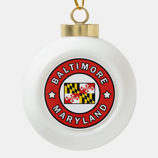 Baltimore Maryland Keramische Bal Ornament (Voorkant)
