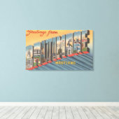 Baltimore, Maryland - Large Letter Scenes 2 Canvas Afdruk (Insitu (Houten vloer))