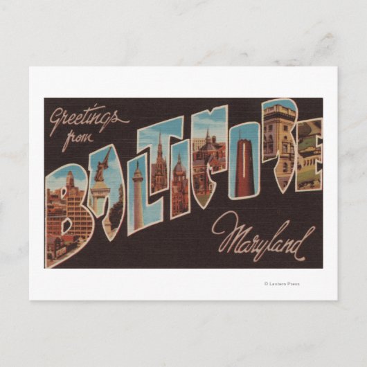 Baltimore, Maryland - Large Letter Scenes 3 Briefkaart (Voorkant)
