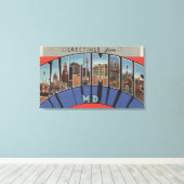 Baltimore, Maryland - Large Letter Scenes 3 Canvas Afdruk (Insitu (Houten vloer))