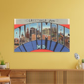 Baltimore, Maryland - Large Letter Scenes 3 Canvas Afdruk (Insitu (Woonkamer))
