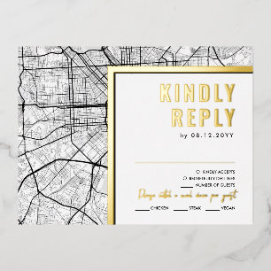 Baltimore, Maryland Love Locator   RSVP-antwoord Folie Uitnodiging Briefkaart