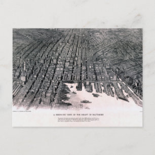 Baltimore Maryland  Map 1911 opnieuw bezien Briefkaart
