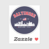 Baltimore Maryland Modern Skyline city Sticker (Vel)