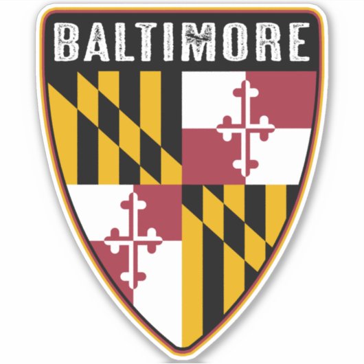Baltimore Maryland Shield Sticker (Voorkant)