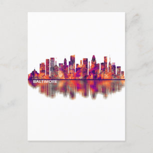 Baltimore Maryland Skyline Feestdagenkaart