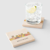 Baltimore, Maryland Skyline Onderzetters (Zijkant)