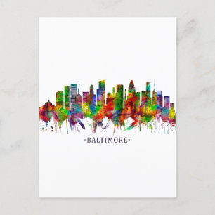 Baltimore Maryland Skyline Uitnodiging Briefkaart