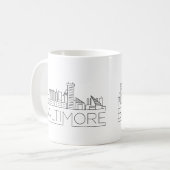 Baltimore, Maryland | Stad gestileerde Skyline Koffiemok (Voorkant links)