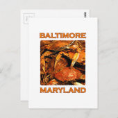 Baltimore Maryland Steamed Crabs Logo Briefkaart (Voorkant / Achterkant)
