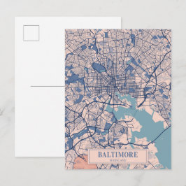 Baltimore Maryland USA Breezy City Map Travel Briefkaart