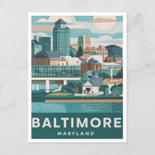 Baltimore, Maryland, Verenigde Staten Illustratie Briefkaart