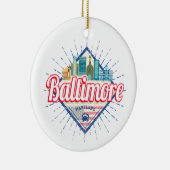 Baltimore Maryland Verenigde Staten Skyline  Keramisch Ornament (Rechts)