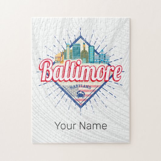 Baltimore Maryland Verenigde Staten Skyline Legpuzzel (Verticaal)