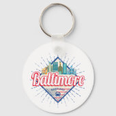 Baltimore Maryland Verenigde Staten Skyline  Sleutelhanger (Voorkant)