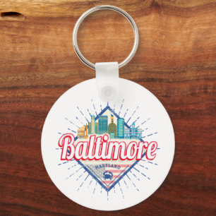 Baltimore Maryland Verenigde Staten Skyline Sleutelhanger