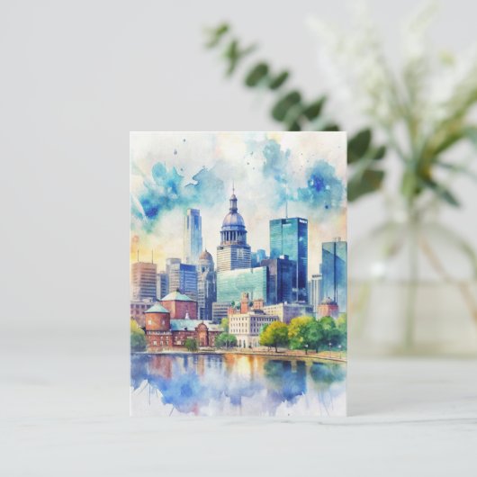 Baltimore, Maryland, Verenigde Staten Waterverf Sc Briefkaart (Staand voorkant)