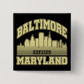 Baltimore, Maryland Vierkante Button 5,1 Cm (Voorkant)