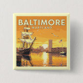  Baltimore Maryland Vierkante Button 5,1 Cm (Voorkant)