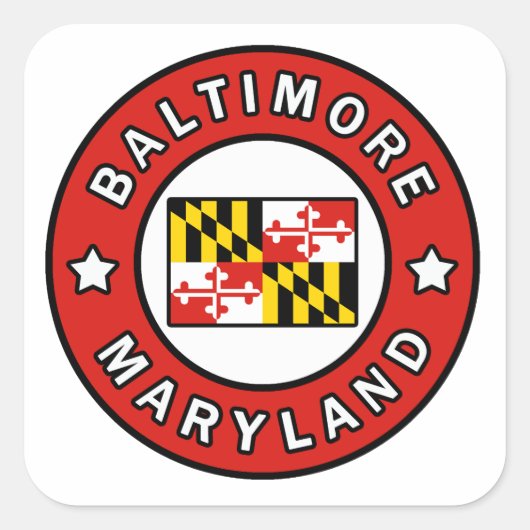 Baltimore Maryland Vierkante Sticker (Voorkant)