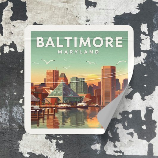  Baltimore Maryland Vierkante Sticker