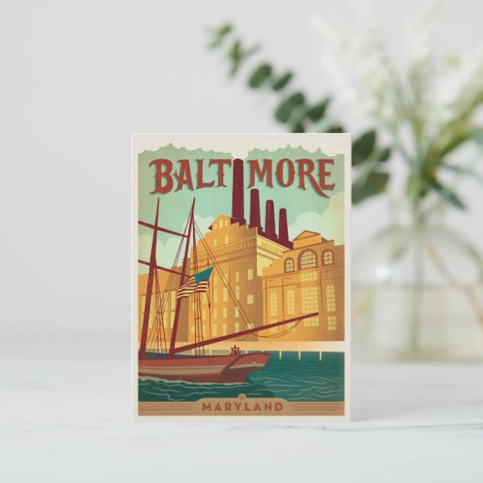 Baltimore, MD Briefkaart (Staand voorkant)