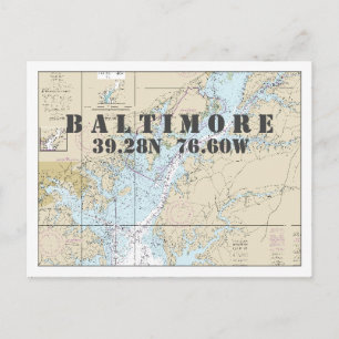 Baltimore MD Carte marine Latitude Longitude