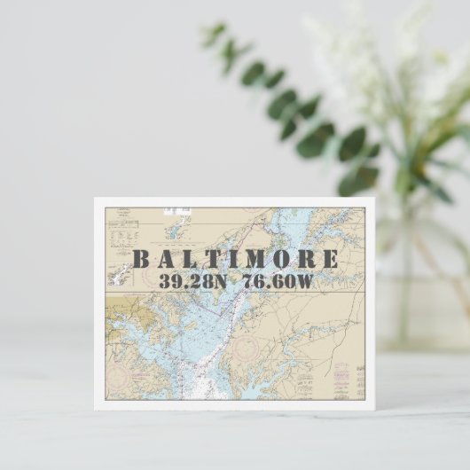 Baltimore MD Carte marine Latitude Longitude (Debout devant)