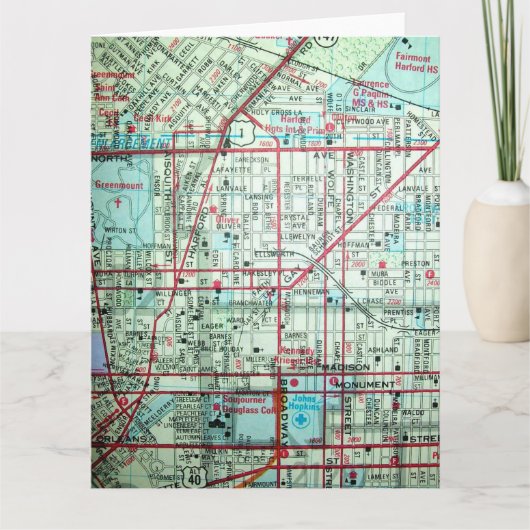 Baltimore, MD Carte Vintage (Devant)