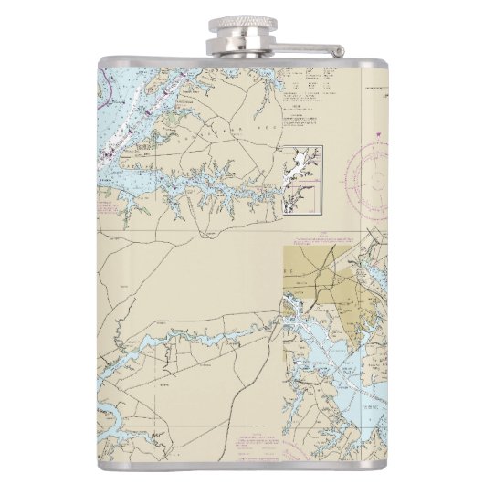 Baltimore MD Latitude Longitude Nautical Heupfles (Achterkant)