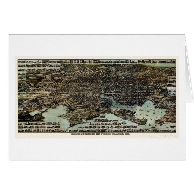 Baltimore, MD Panoramic Map - 1870 (Voorkant Horizontaal)