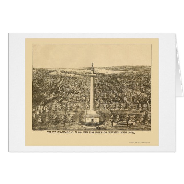 Baltimore, MD Panoramic Map - 1880 (Voorkant Horizontaal)