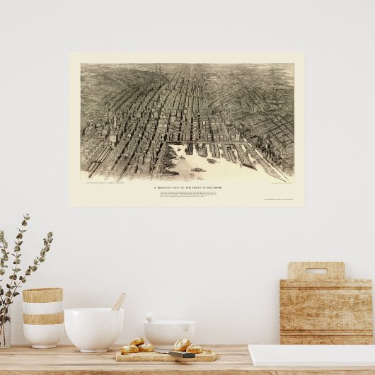 Baltimore, MD Panoramic Map - 1912 Poster (Keuken)