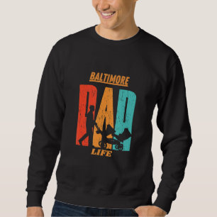 Baltimore Native Funny State Flag Dad Parent Baby Trui