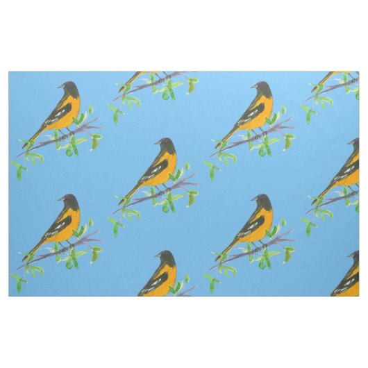 Baltimore Oriole Bird Blue Stof (Fat Quarter)