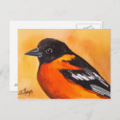 Baltimore Oriole Bird Briefkaart (Voorkant / Achterkant)