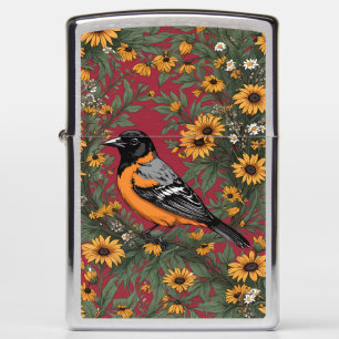 Baltimore Oriole Bird en Black Eyed Susan Bloemen