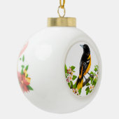 Baltimore Oriole Bird in Apple Blossom Ornament (Links)