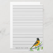 Baltimore Oriole Golden Day Black Lined Briefpapier (Voorkant / Achterkant)