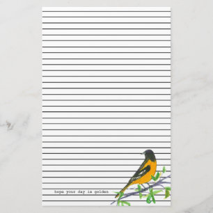 Baltimore Oriole Golden Day Black Lined Briefpapier