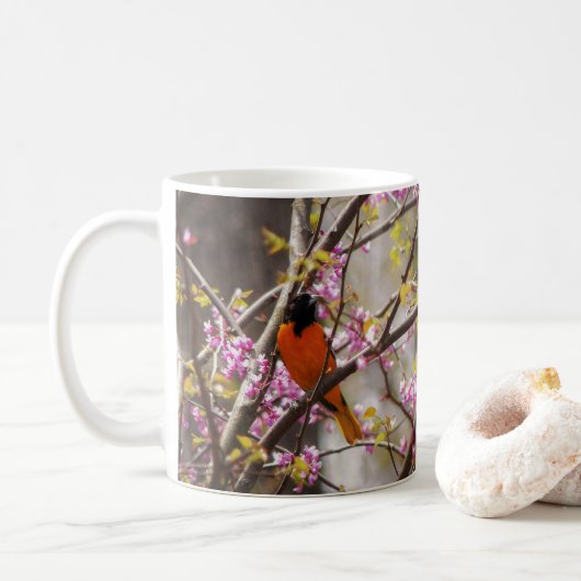 Baltimore Oriole Koffiemok (Met donut)
