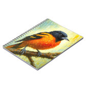 Baltimore Oriole Notebook | Rainy Bird Art Journal Notitieboek (Linkerzijde)