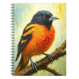 Baltimore Oriole Notebook | Rainy Bird Art Journal Notitieboek