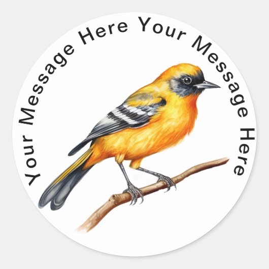 Baltimore Oriole Ronde Sticker (Voorkant)